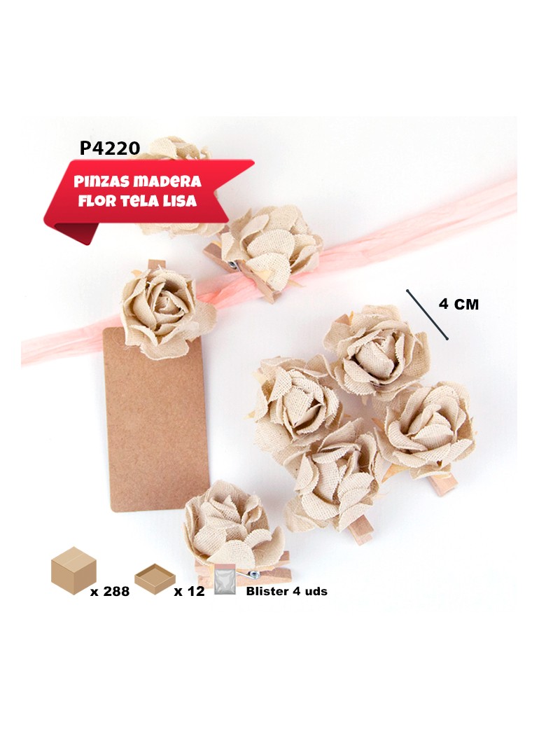 PINZA DE MADERA CON ROSAS...