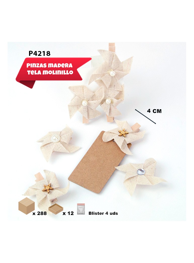 PINZA DE MADERA CON FLOR...