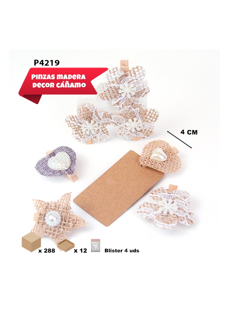 PINZA DE MADERA CON FLOR DE...