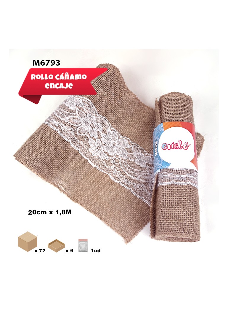 TELA DE CÁÑAMO CON ENCAJE...