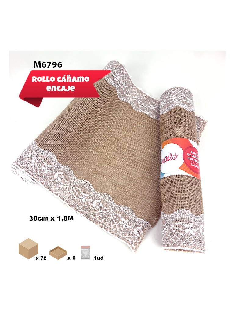 TELA DE CÁÑAMO CON ENCAJE...