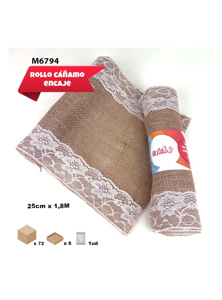TELA DE CÁÑAMO CON ENCAJE...