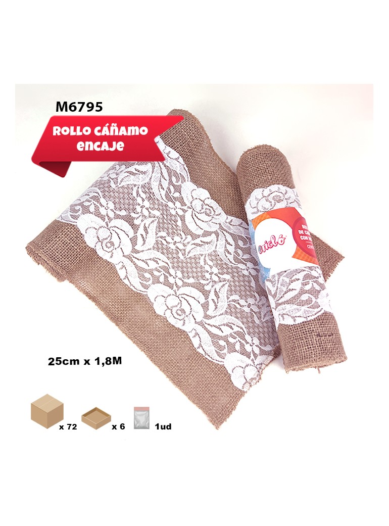 TELA DE CÁÑAMO CON ENCAJE...