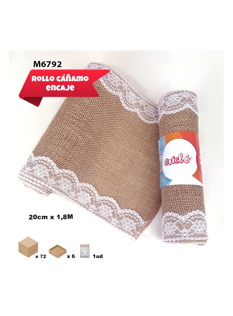 TELA DE CÁÑAMO CON ENCAJE...