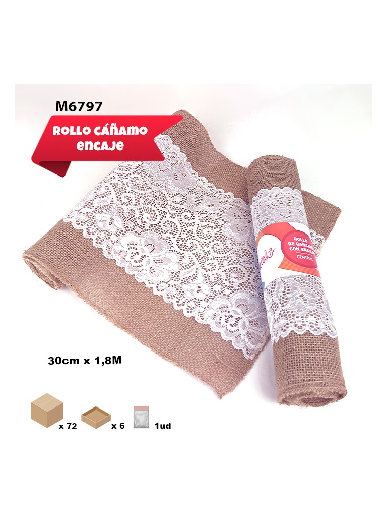 TELA DE CÁÑAMO CON ENCAJE...
