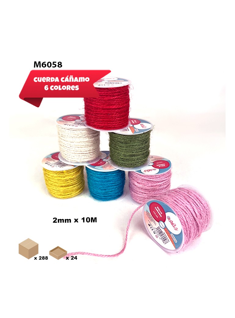 24 ROLLOS CAÑAMO DE COLORES...