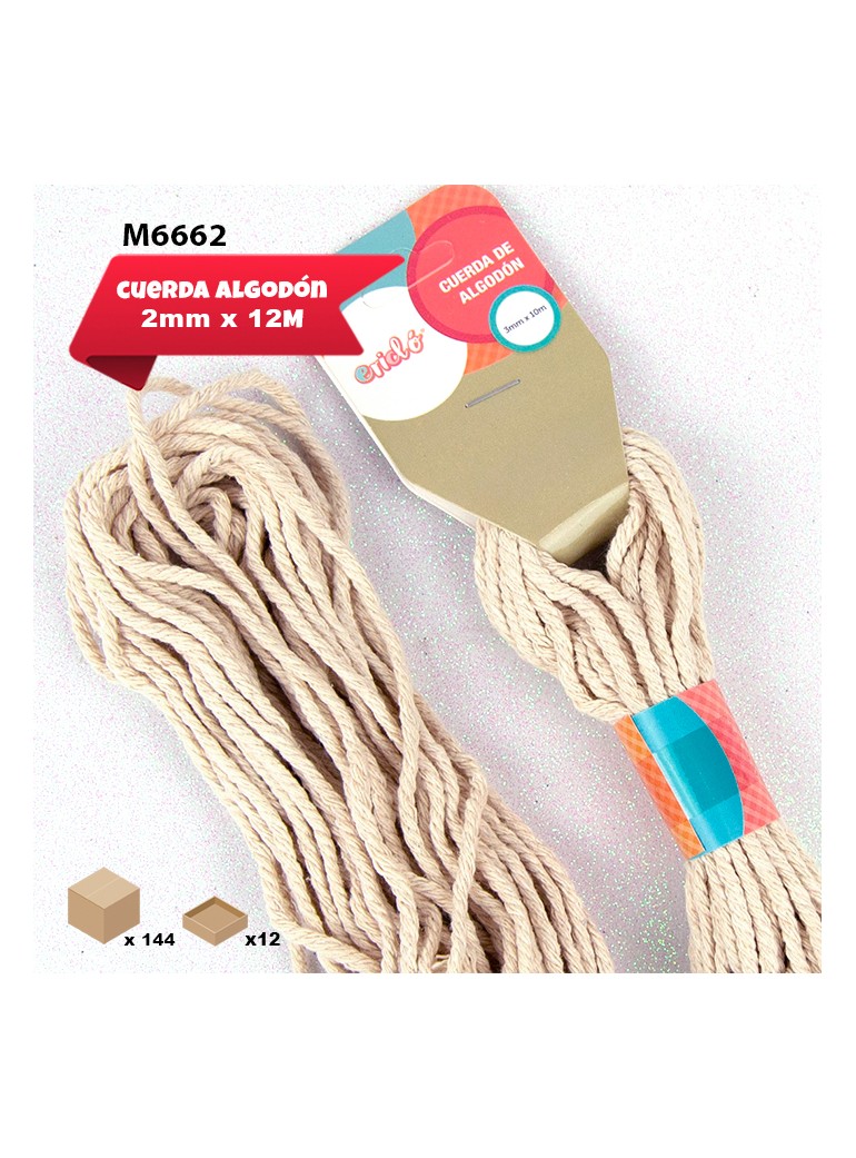 CUERDA DE ALGODON 2MM X 12M