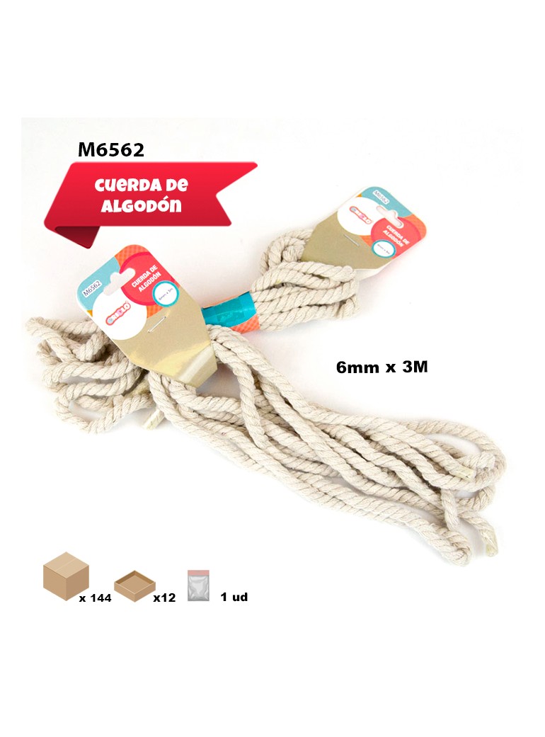 CUERDA DE ALGODON 6MM X 3M