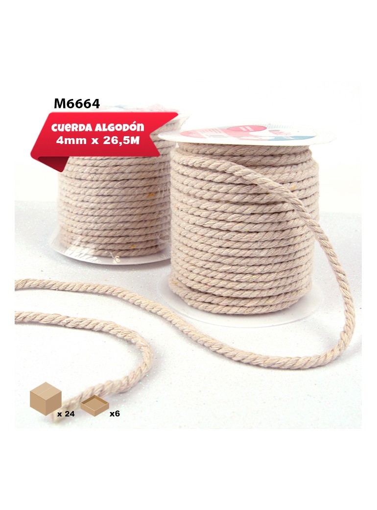 ROLLO CUERDA ALGODÓN 4mm x 26M