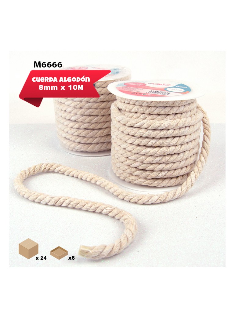 ROLLO CUERDA ALGODÓN 8mm x 10M