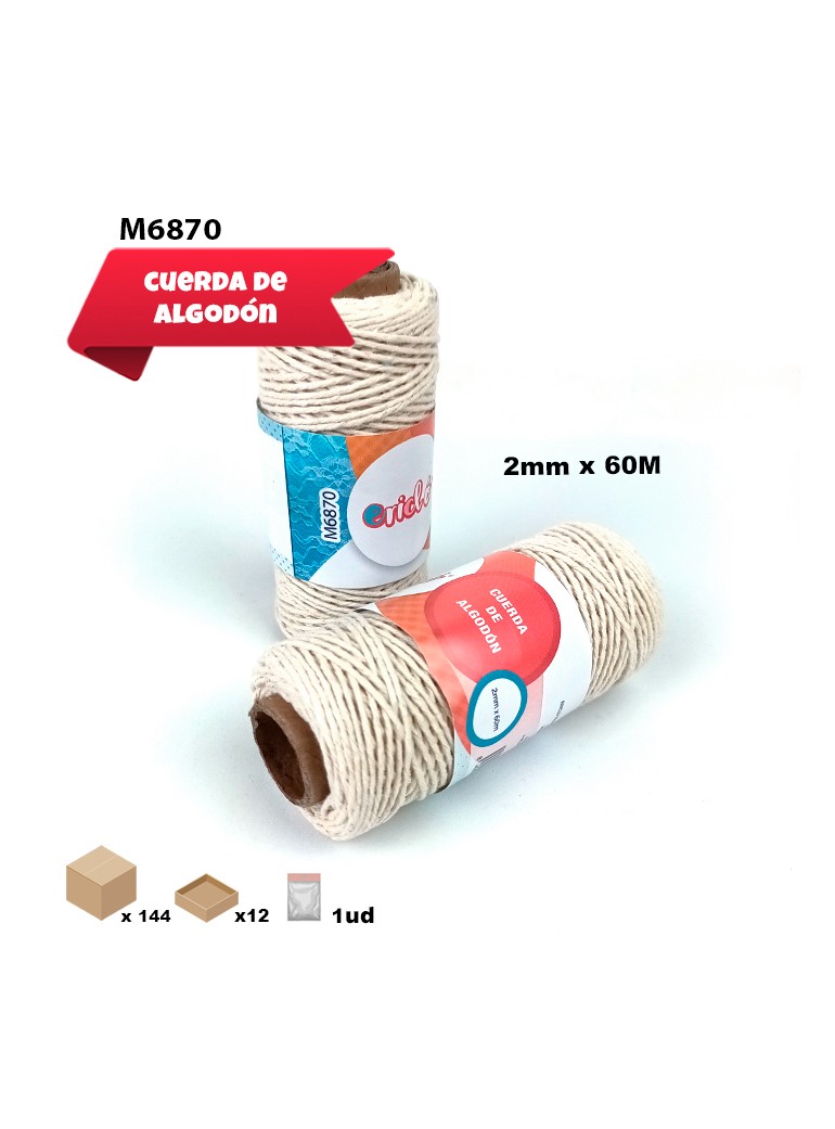 CUERDA DE ALGODÓN 2MM X 60M