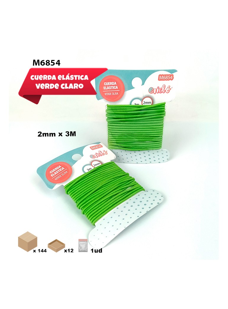 Cordón elástico VERDE 2mm x...