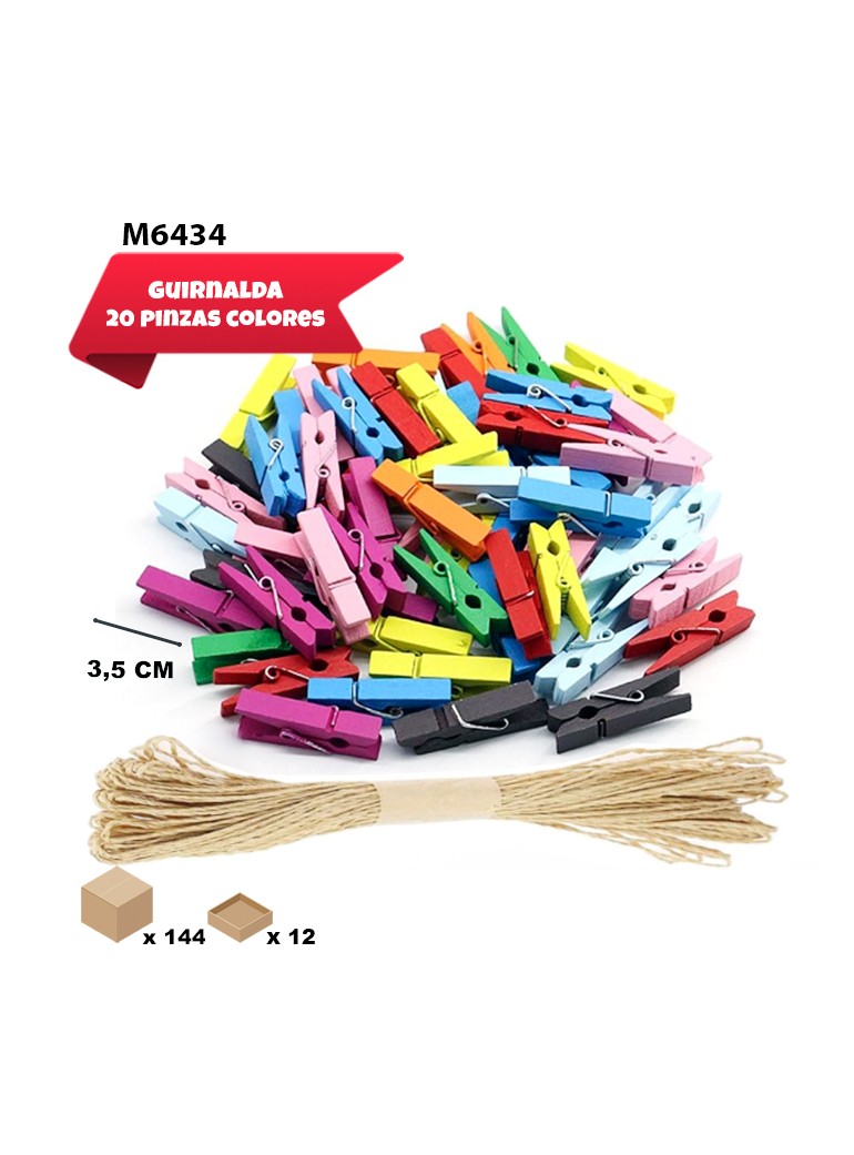 CUERDA CON PINZAS COLORES