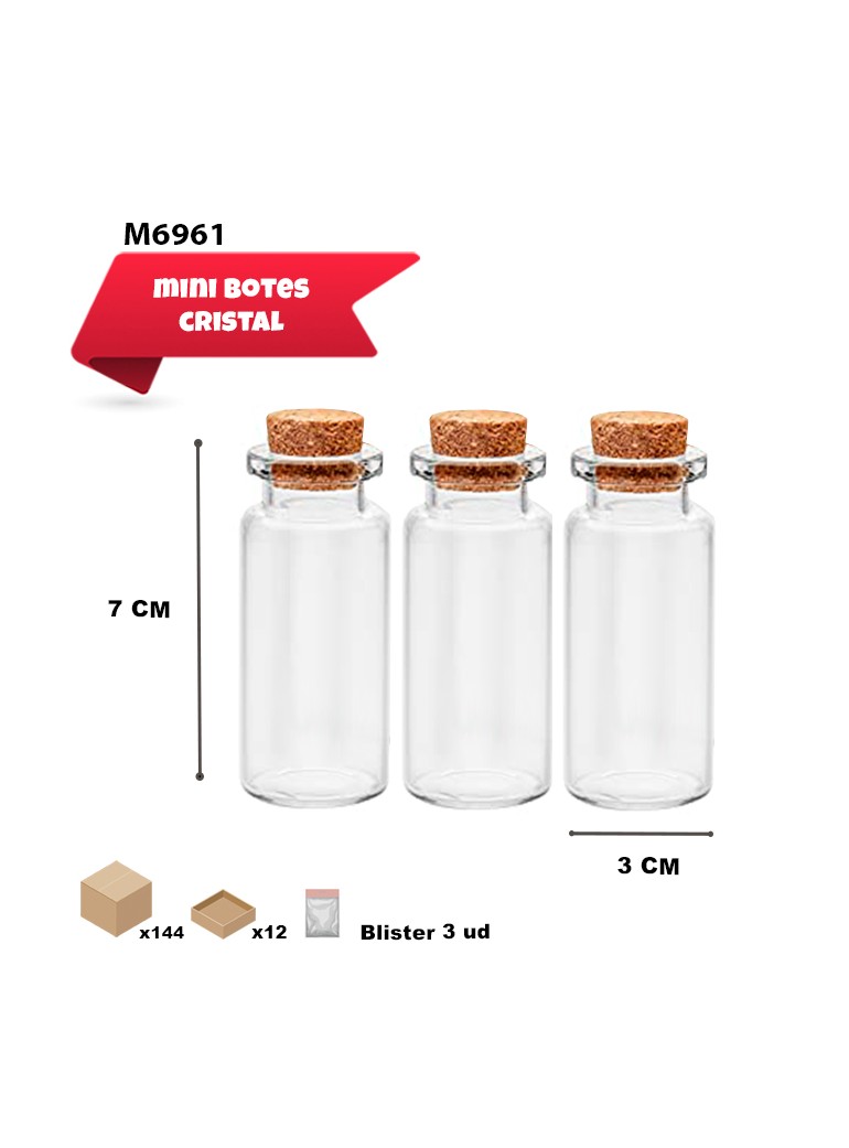 Mini Botes de Cristal 3 x 7CM