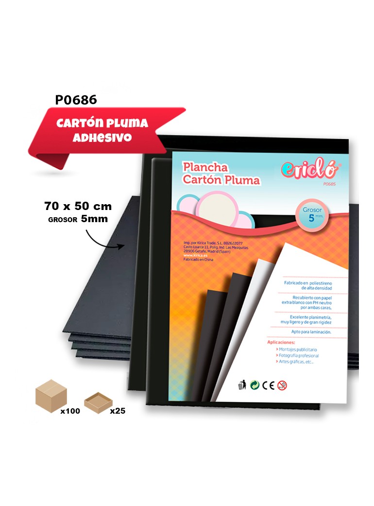 CARTÓN PLUMA NEGRO ADHESIVO...