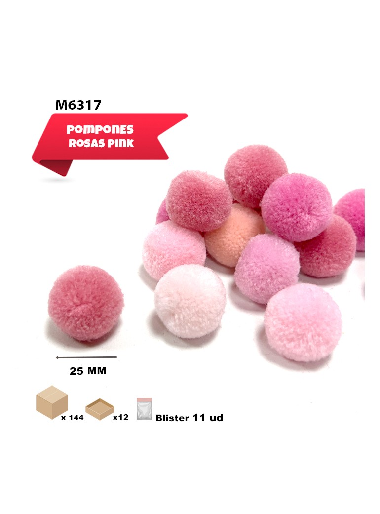 POMPONES CASHMERE ROSA 25MM