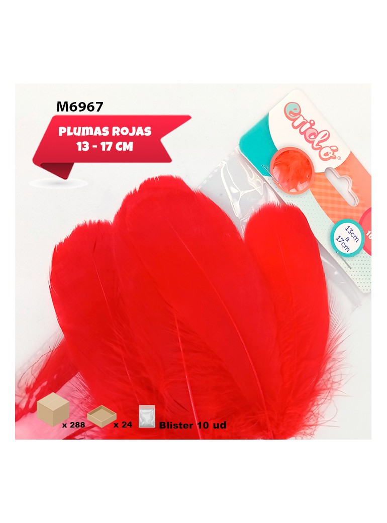 PLUMAS COLOR ROJO INTENSO...