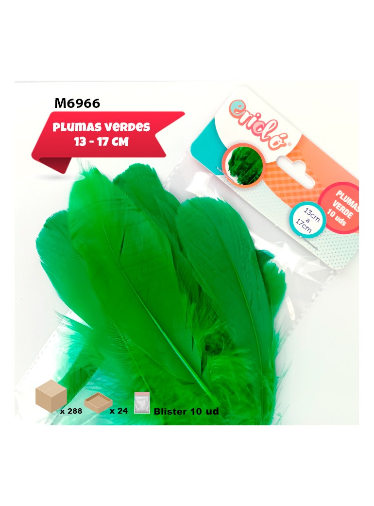 PLUMAS COLOR VERDE 13 -...