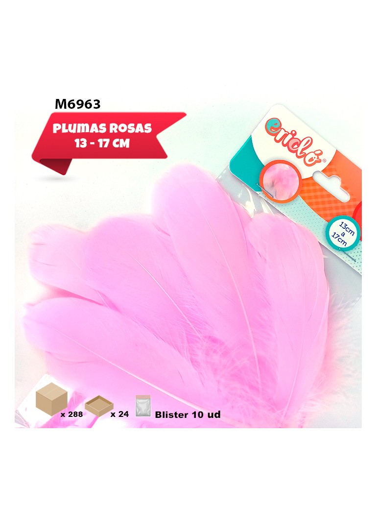 PLUMAS COLOR ROSA 13 - 17CM...