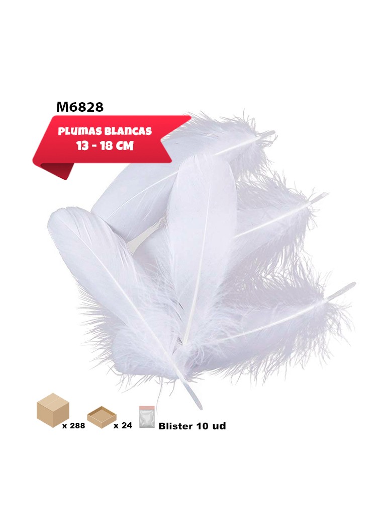 PLUMAS COLOR BLANCO 13 -...