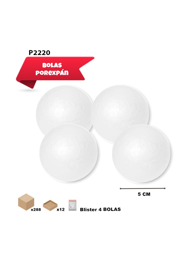 BOLA DE POREX 5CM 4UDS