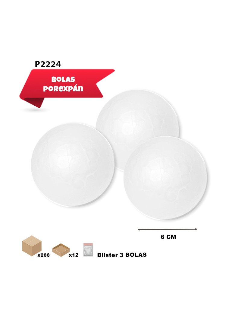 BOLA DE POREX 6CM 3UDS