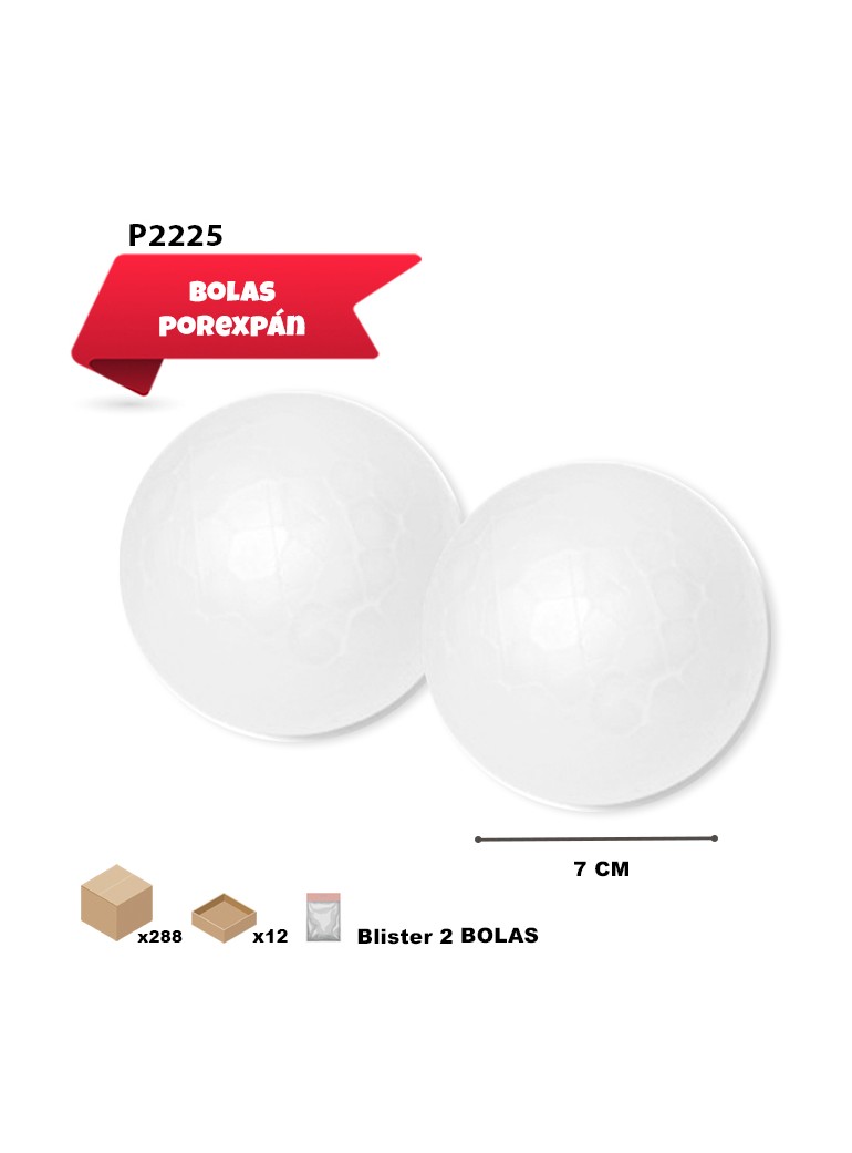 BOLA DE POREX 7CM 2UDS
