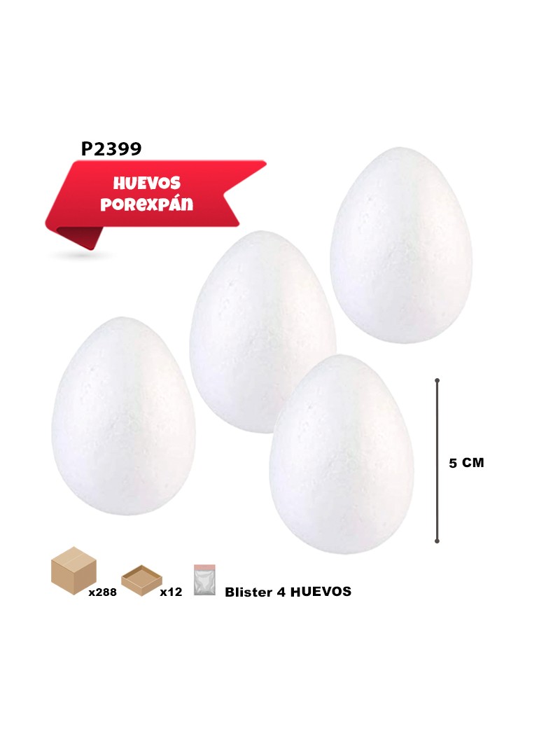 HUEVO DE POREX 5CM 4UDS