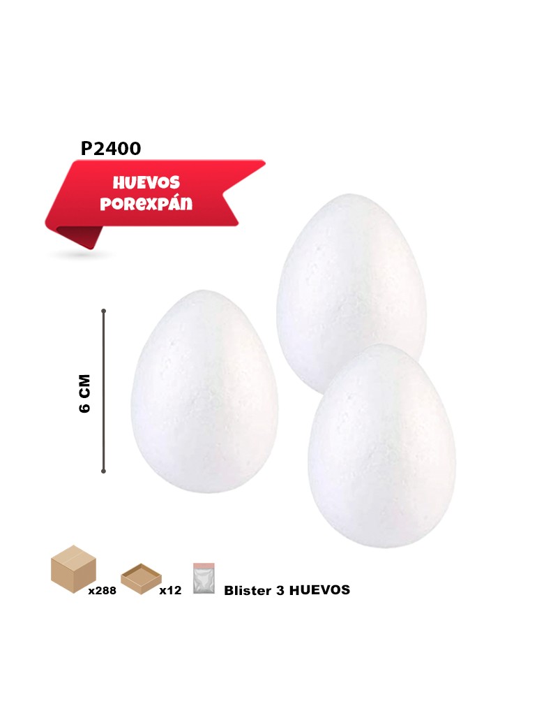 HUEVO DE POREX 6CM 3UDS