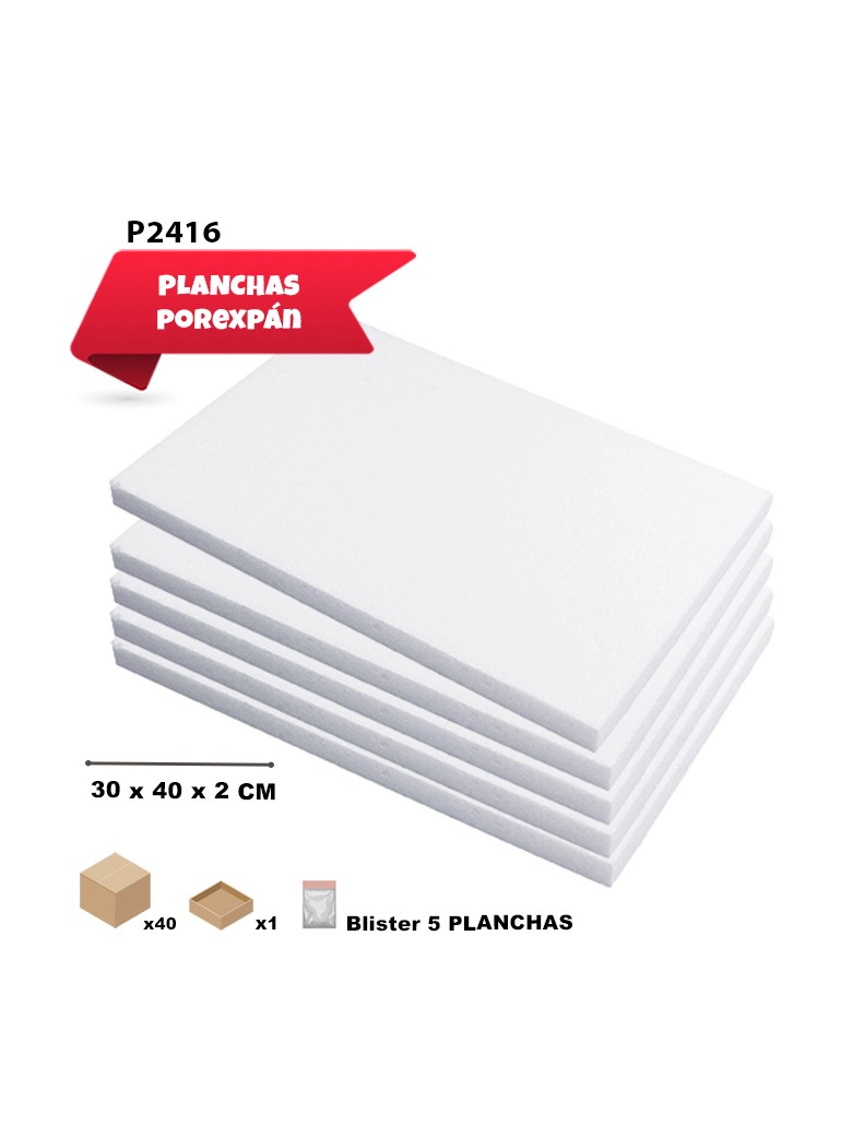 PLANCHA DE POREX 30 X 40 X...