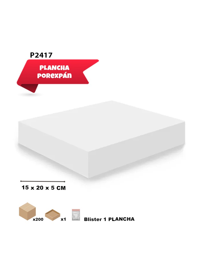 PLANCHA DE POREX 15 X 20 X...