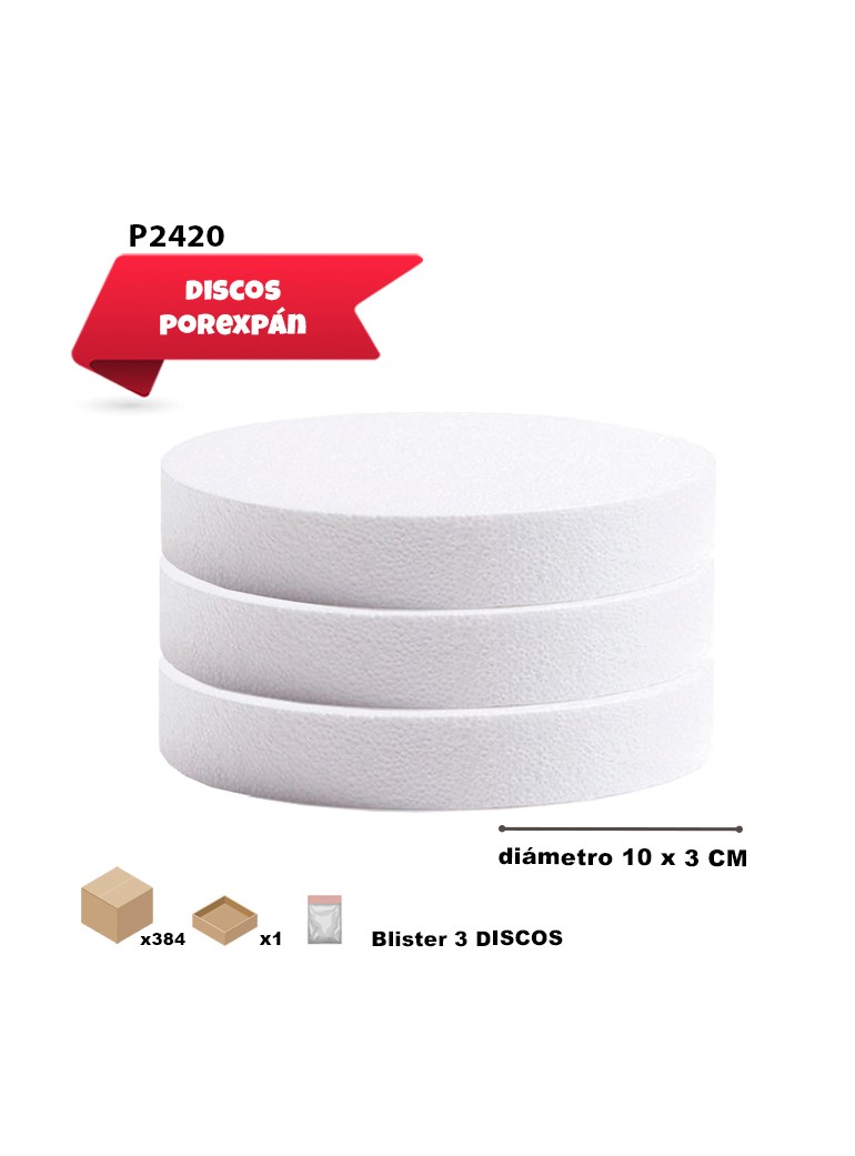 DISCO DE POREX 10 X 3CM 3UDS