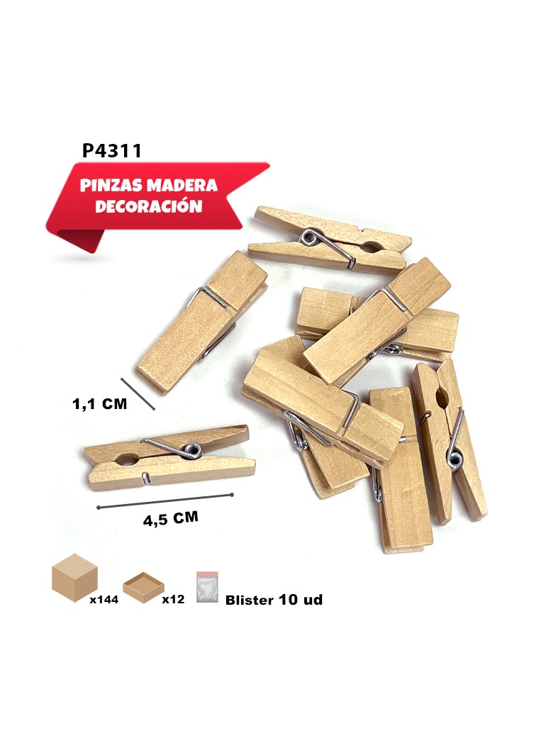 PINCITAS DE MADERA NATURAL...