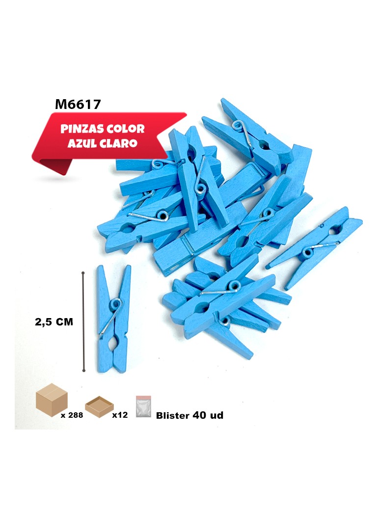 3.5CM PINZAS DE MADERA AZUL...
