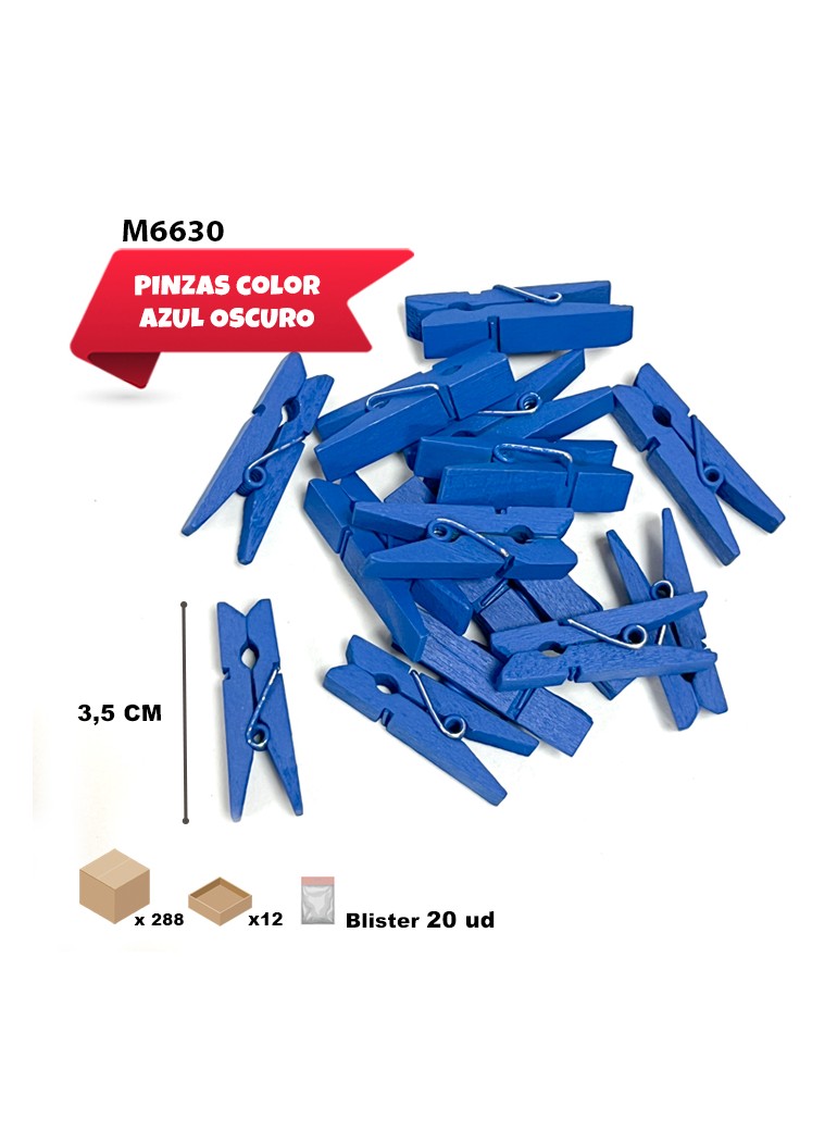 3.5CM PINZAS DE MADERA AZUL...