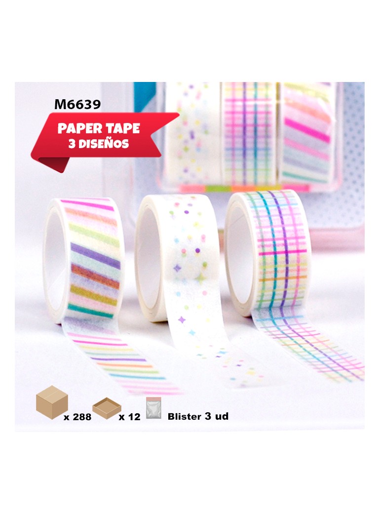 PAPER TAPE COLORES 3 UDS