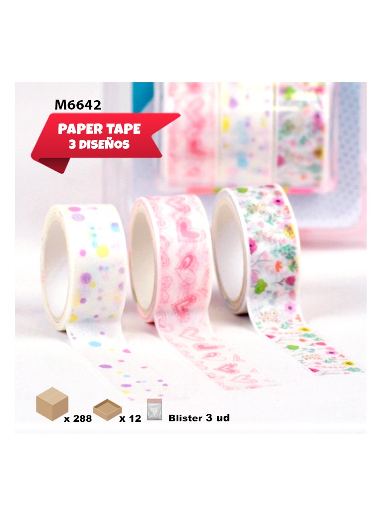 PAPER TAPE FLORAL LOVE 3 UDS