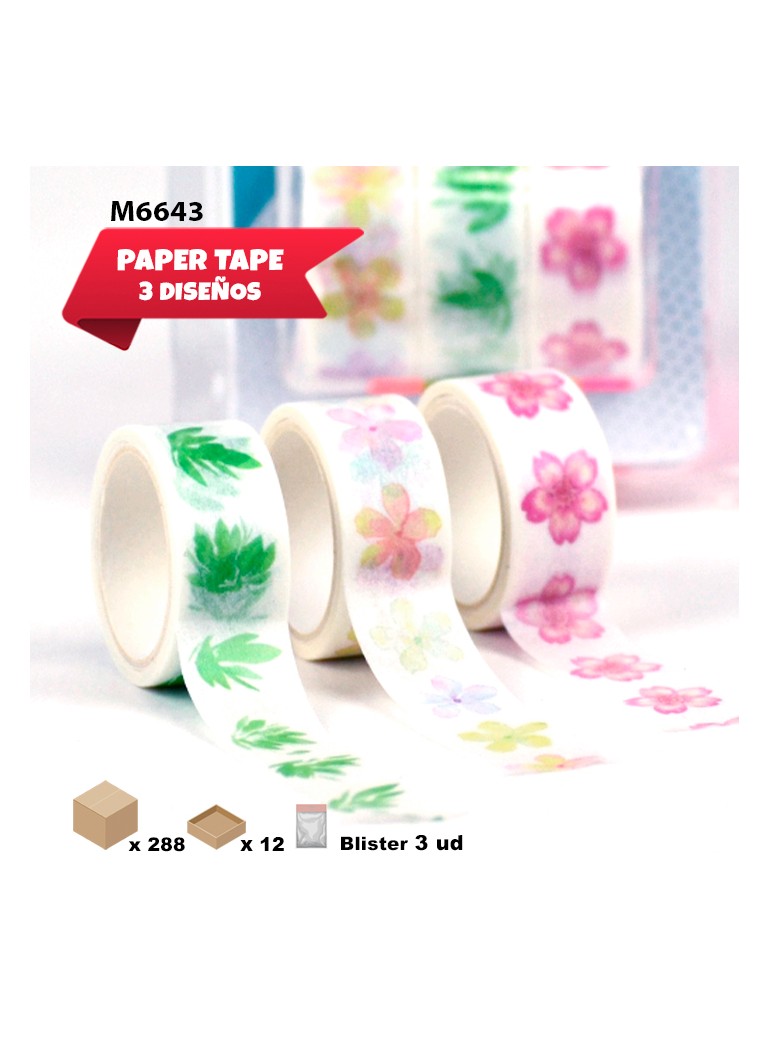 PAPER TAPE FLORES ACUARELA...