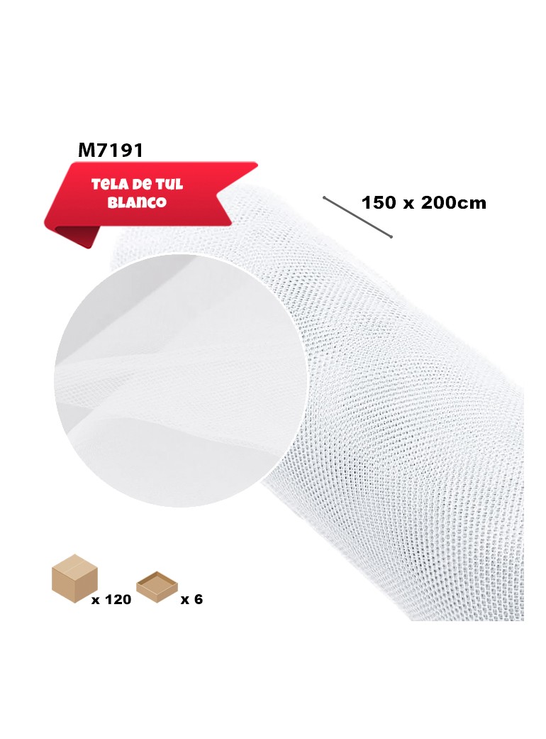 TELA TUL BLANCO 150CM X 200CM