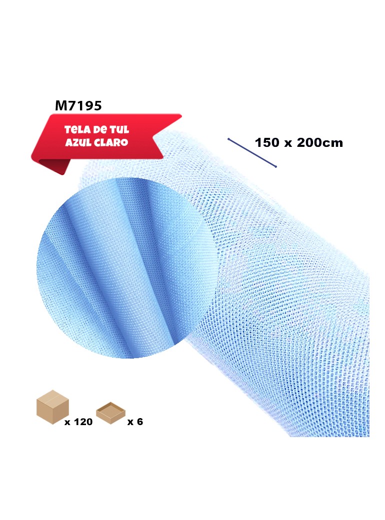 TELA TUL AZUL 150CM X 200CM
