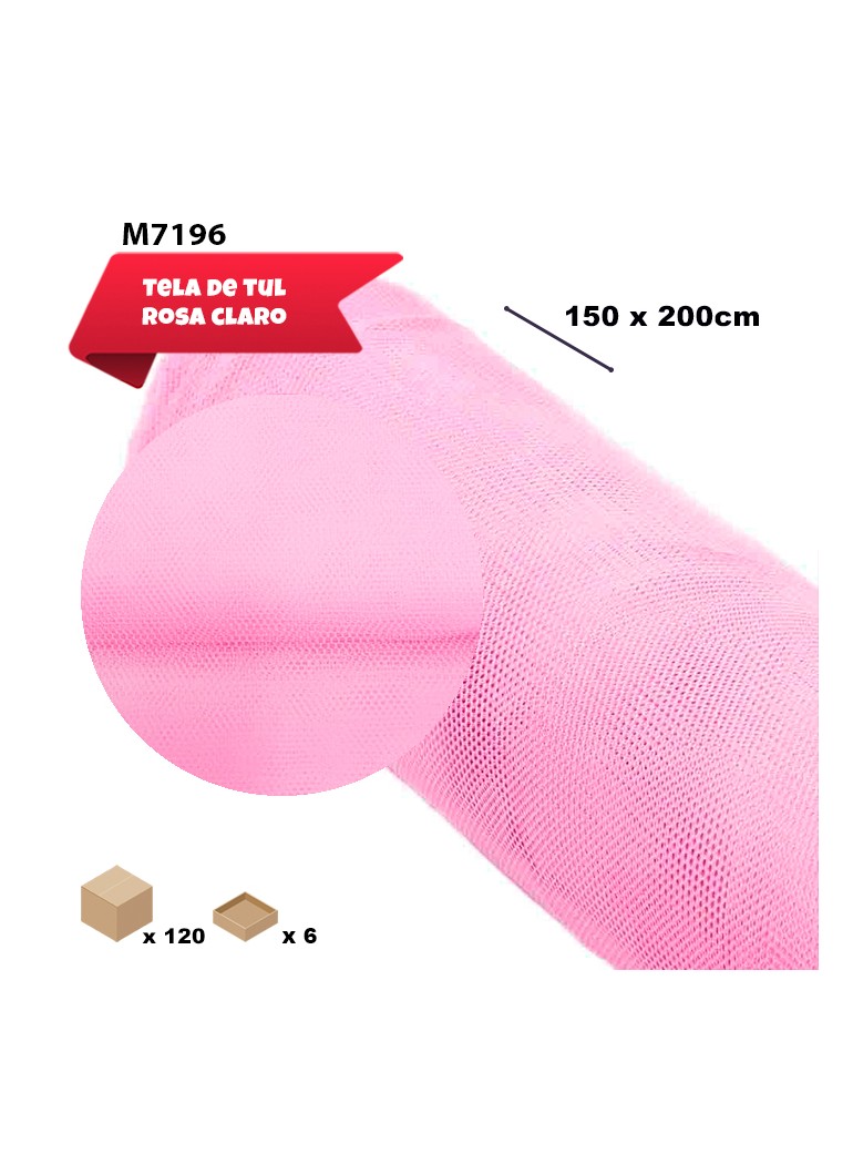 TELA TUL ROSA CLARO150CM X...