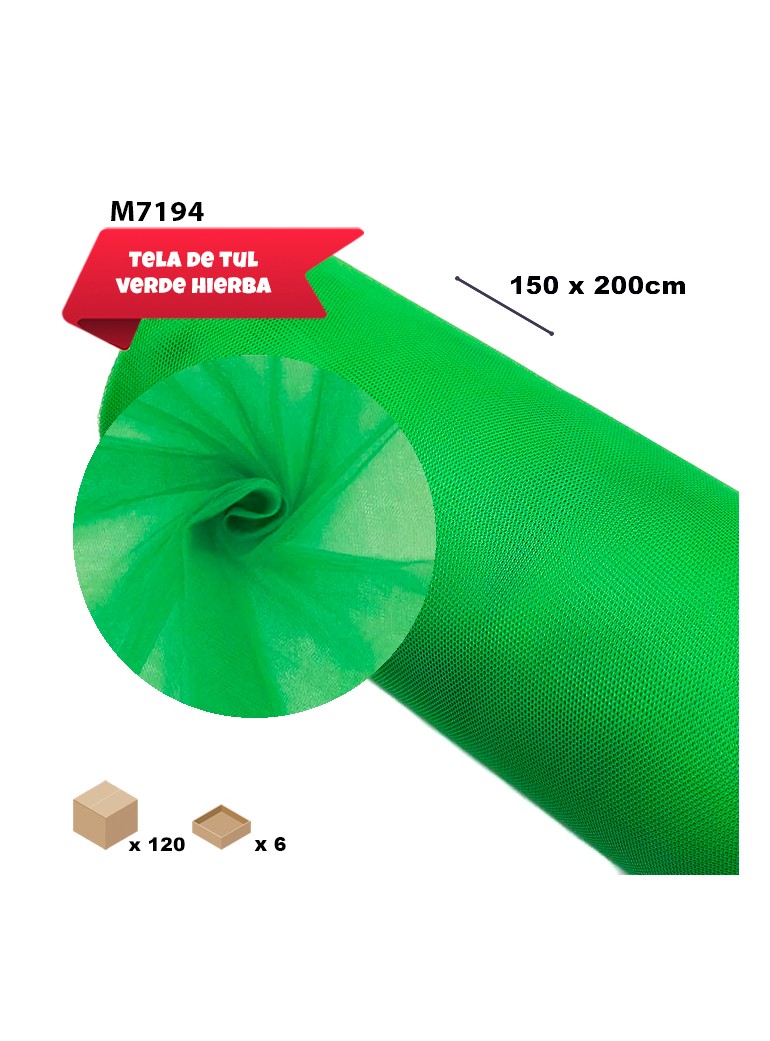 TELA TUL VERDE CLARO150CM X...
