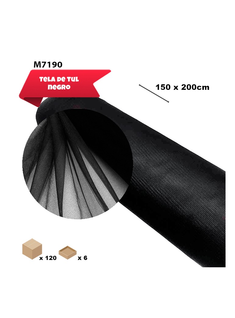TELA TUL NEGRO 150CM X 200CM