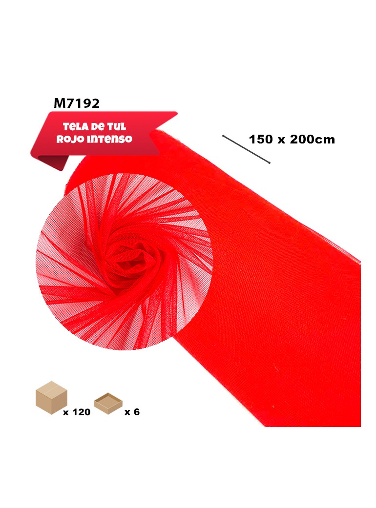 TELA TUL ROJO INTENSO 150CM...