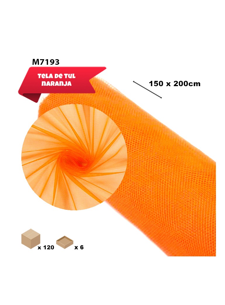 TELA TUL NARANJA 150CM X 200CM