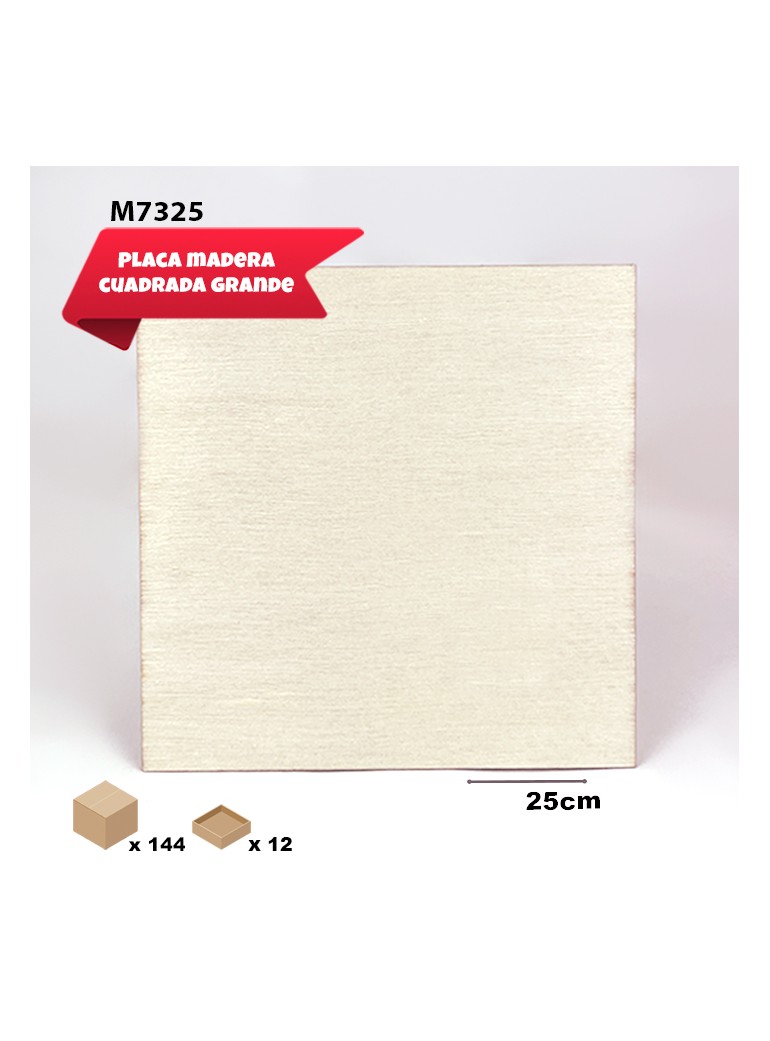PLACA CUADRADA DE MADERA 25CM