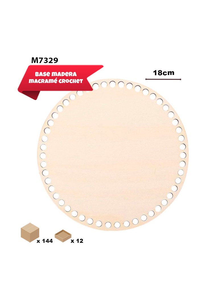 BASE DE MADERA 18CM MACRAMÉ...
