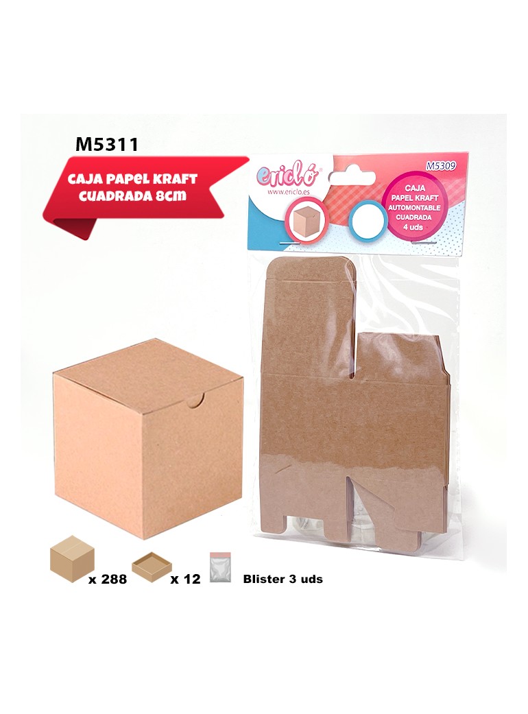 CAJA CUADRADA KRAFT 8CM