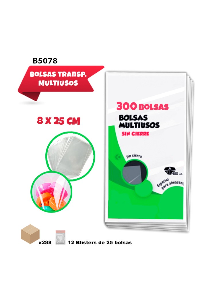 8x25cm 300 BOLSAS SIN CIERRE
