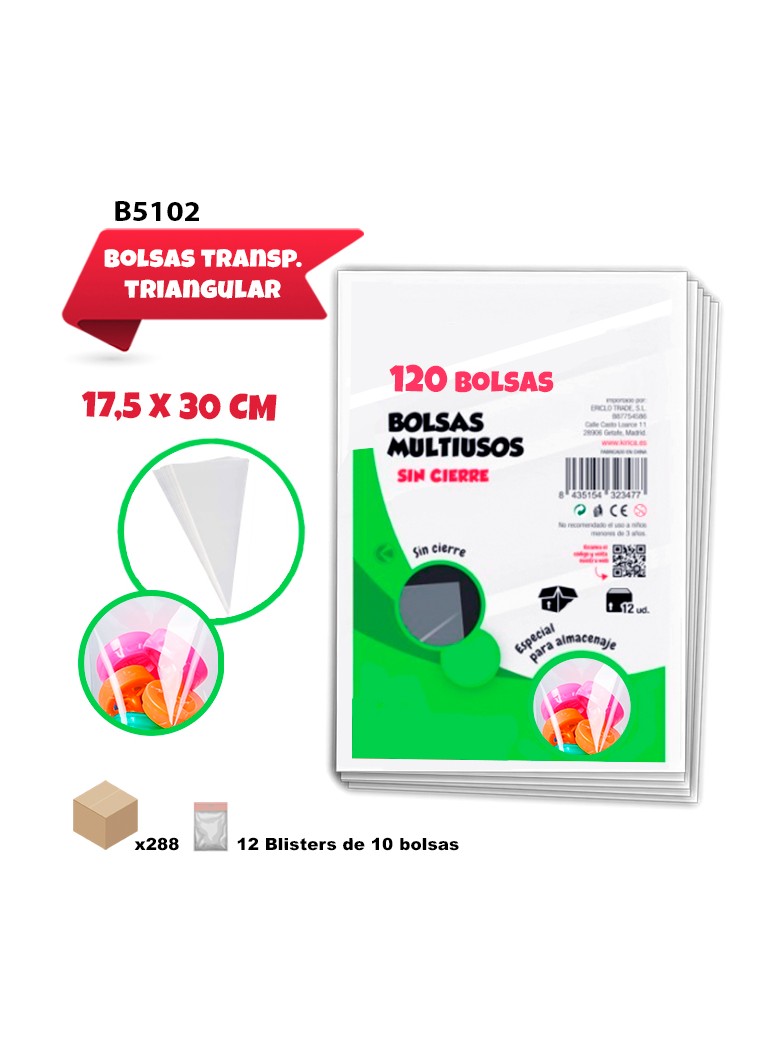 17,5 x 20cm 120 BOLSAS SIN...